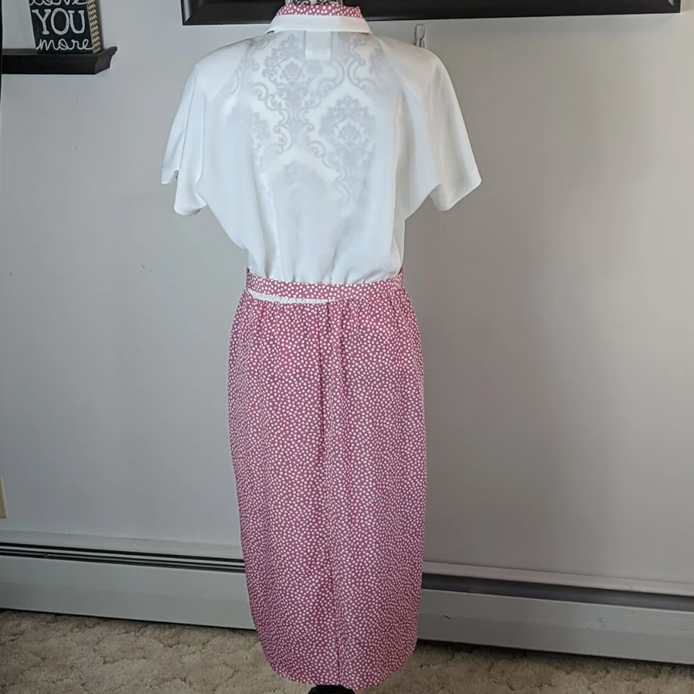 Vintage Florentine Pink Polka Dot Dress With Matching Jacket 12 (fits M) - Picture 5 of 16